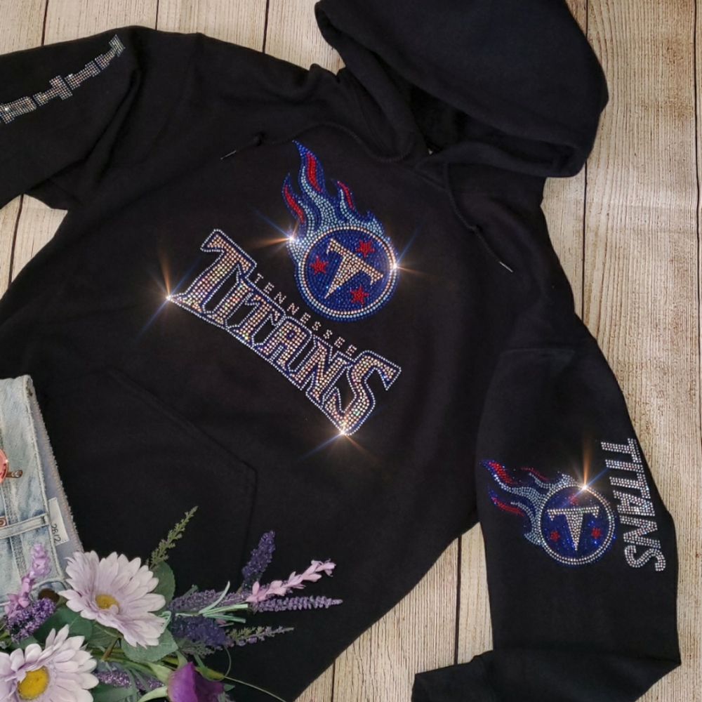New Tennessee Titans Unisex Women's Bling Hoodie - Picture 5 of 9